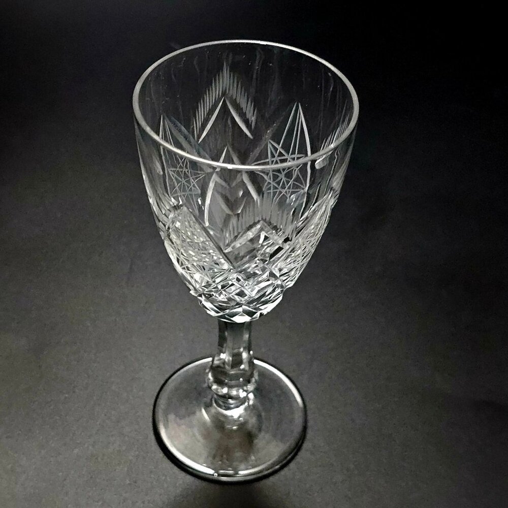Vintage Brilliant Glass Cocktail Glass 5.25" vintage hand cut Lead Crystal - Picture 2 of 6